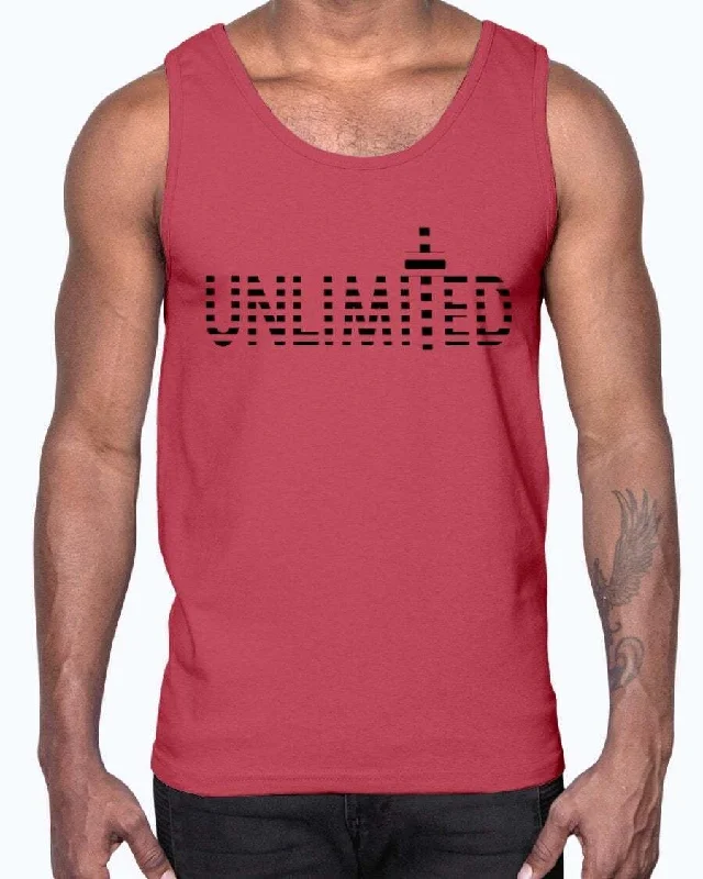 Necklaces and pendants with feather designs for a boho-chic, carefree vibe-Mens Tank Top, Unlimited Jersey Graphic Tee