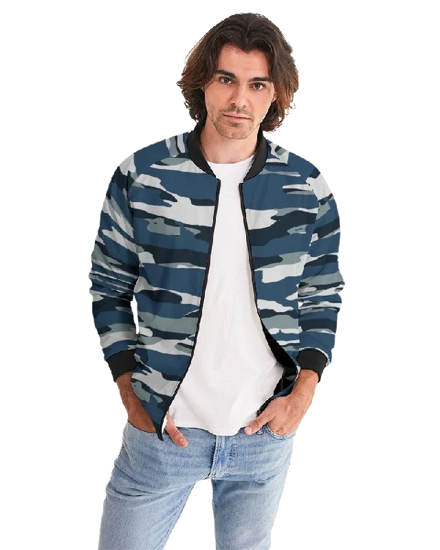 Best necklaces and pendants with heart-shaped designs for a romantic look-Uniquely You Men's Bomber Jacket Camo Blue/Grey