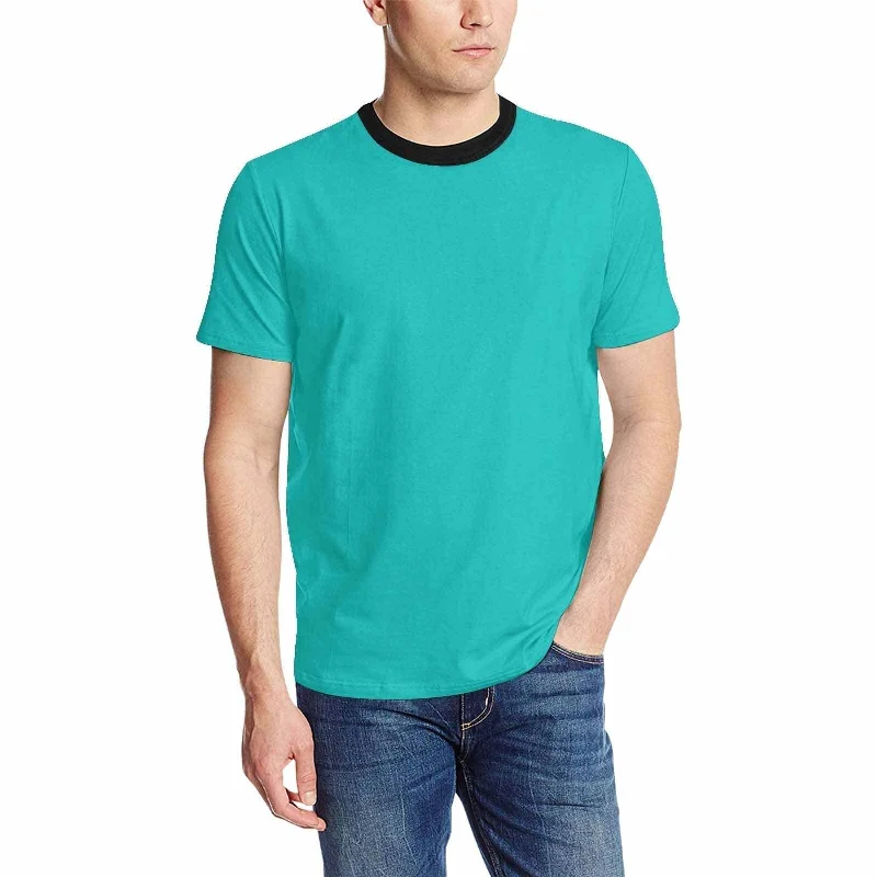 Beautiful necklaces and pendants with moon and star charms for a dreamy effect-Uniquely You Mens T-Shirt /  Greenish Blue     - Short Sleeve Casual Shirt