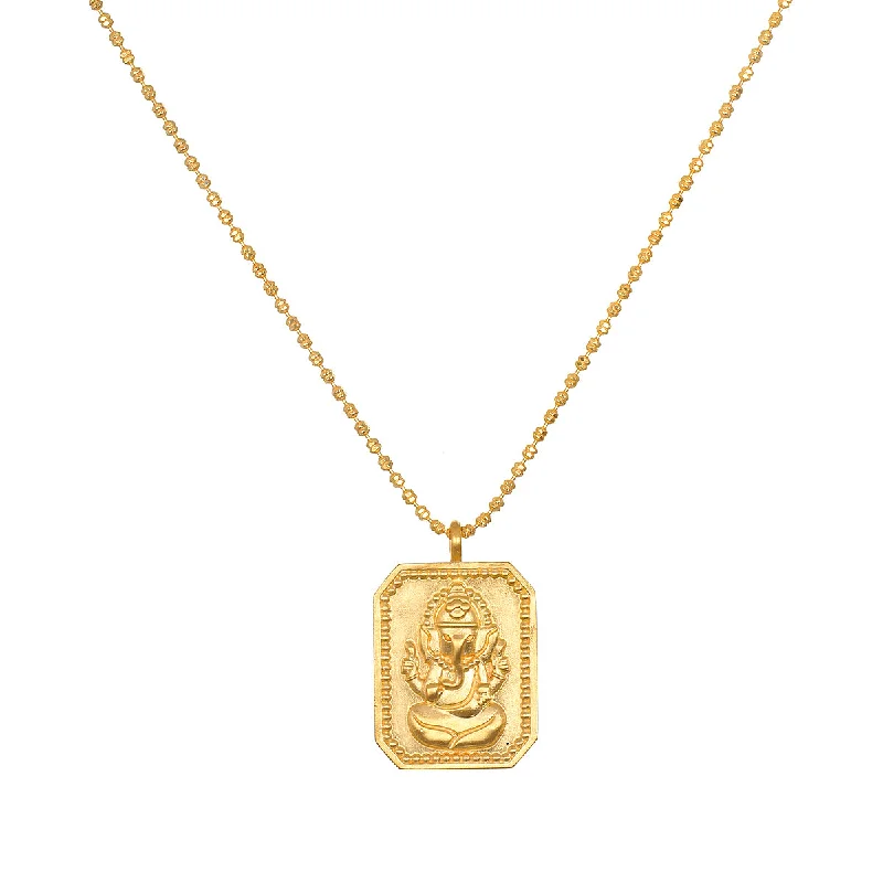 Layered necklaces and pendants for a trendy and fashionable stacked look-Ganesha Hindu God, Bestower of Good Fortune Necklace