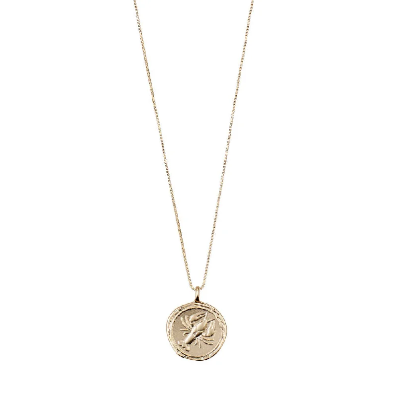 Stylish necklaces and pendants with diamonds for a glamorous and elegant look-Cancer Gold Plated Necklace