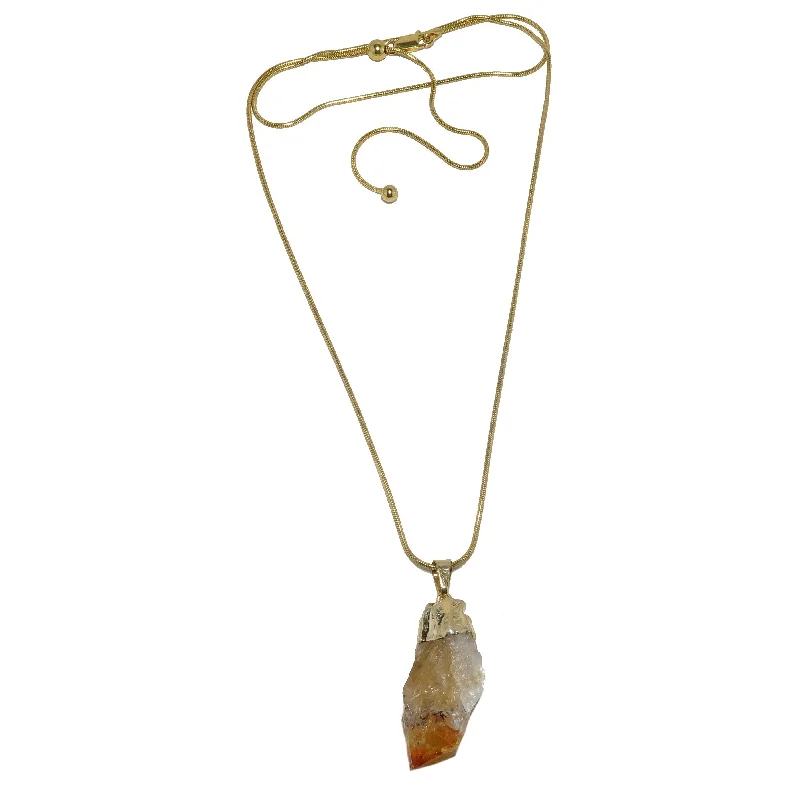 Best necklaces and pendants for everyday wear with minimalist designs-Citrine Necklace Prosperity Raw Gemstone Gold