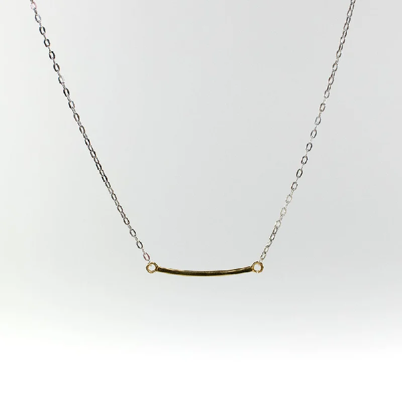 Beautiful necklaces and pendants with layered chains for a fashionable, chic look-Gold Vermeil Mini Curve Necklace