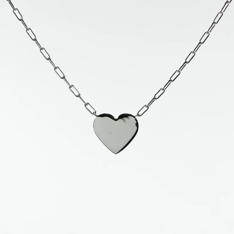 Beautiful necklaces and pendants with diamond halo settings for extra brilliance-Silver Cutout Heart Necklace