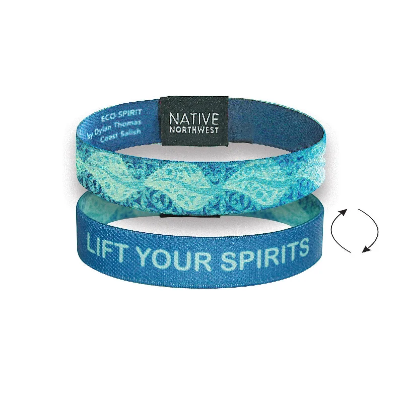 Best necklaces and pendants with infinity hearts for a romantic, eternal symbol-Eco Spirit wristband, by Dylan Thomas, half inch wide