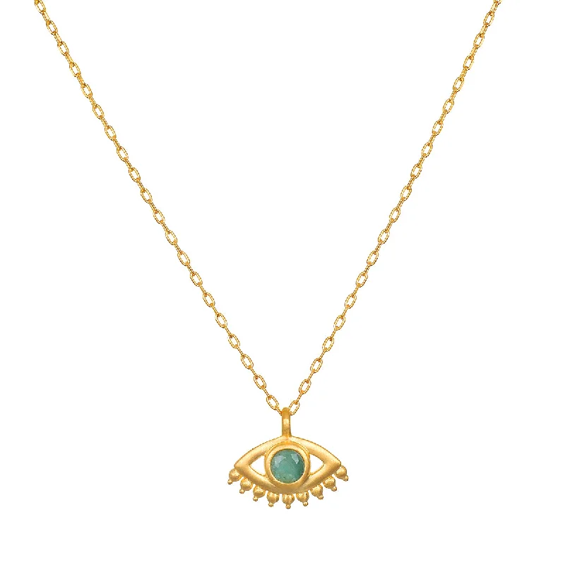 Necklaces and pendants with diamond pendants for a luxurious sparkling effect-Elevated Consciousness Evil Eye Emerald Necklace