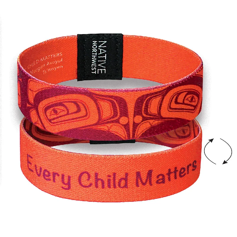 Necklaces and pendants with celestial starburst designs for a radiant look-Every Child Matters  1/2 inch Wristband, artwork by Morgan Asoyuf  - size S