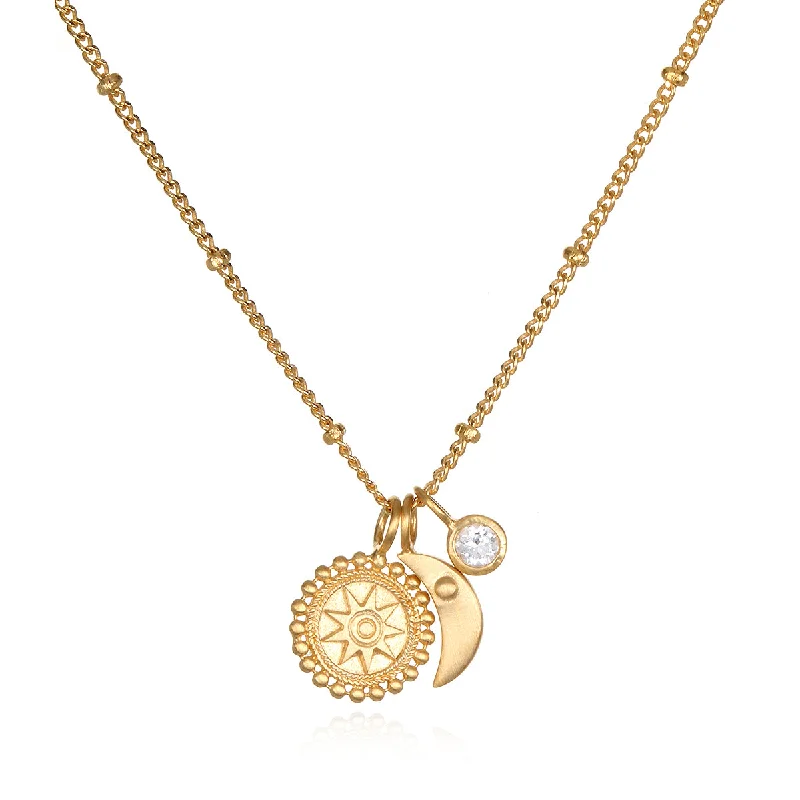 Beautiful necklaces and pendants with layered chains for a fashionable, chic look-Goddess Moon and Mandala Necklace