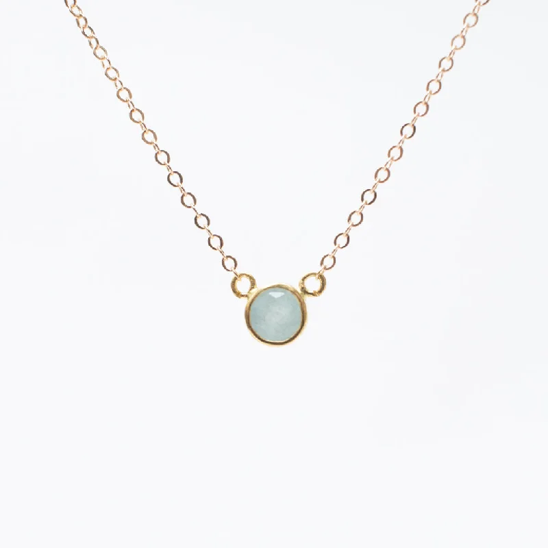 Necklaces and pendants with personalized charms for a custom piece of jewelry-Gold Aquamarine Comini Circle Stone Necklace