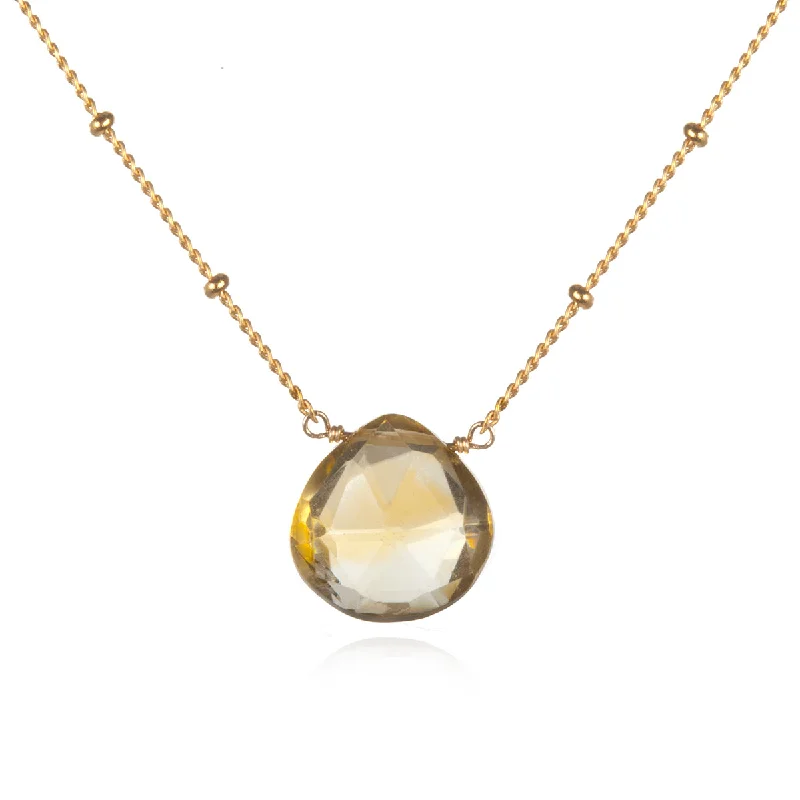 Elegant necklaces and pendants with gold chains for a chic, timeless appearance-Brighter Than Sunshine Citrine Necklace