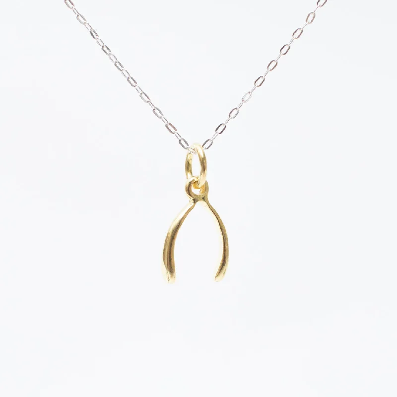 Best necklaces and pendants with black diamonds for an edgy, bold statement-Gold Vermeil Cutout Wishbone Necklace