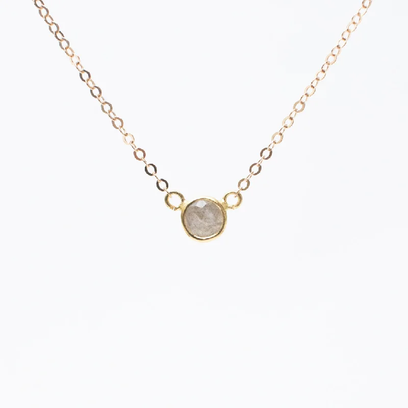 Best necklaces and pendants with butterfly pendants for a delicate, light style-Gold Labradorite Comini Circle Stone Necklace