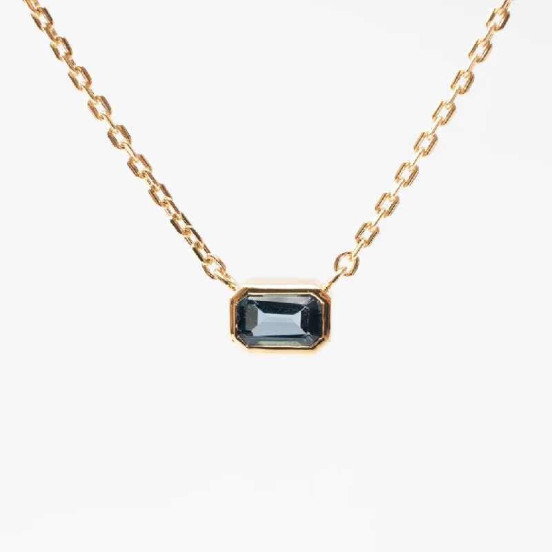 Unique necklaces and pendants with vintage-inspired designs for timeless appeal-Gold Vermeil Octagon Shaped Blue Topaz Necklace