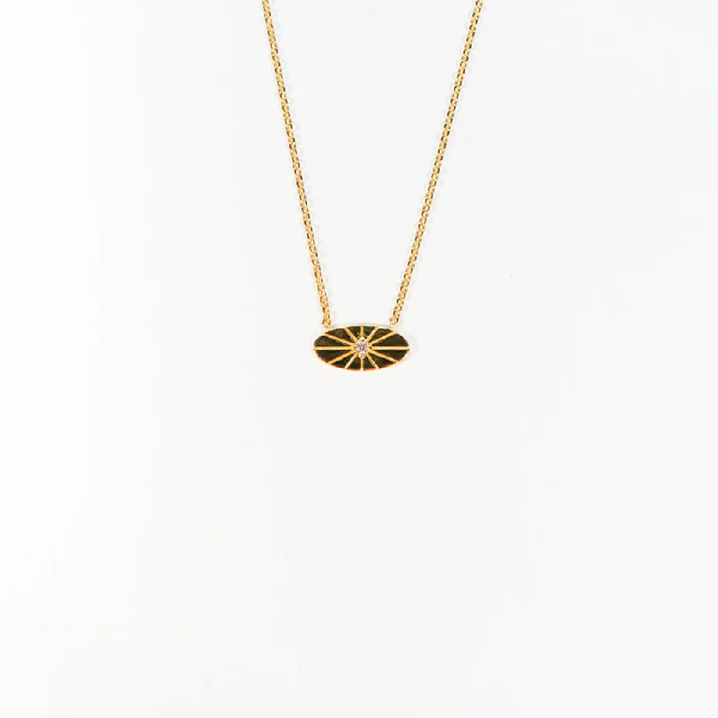 Personalized necklaces and pendants with coordinates for a meaningful location-based gift-Gold Vermeil Indie Oblong Disc Necklace