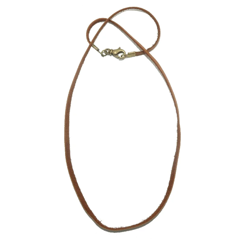 Necklaces and pendants with crescent moon designs for a celestial and mystical feel-Leather Cord Necklace Oh Dear! Brown Deerskin