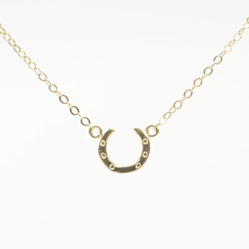 Simple necklaces and pendants with bar pendants for a sleek modern design-Gold Vermeil Mini Horseshoe Necklace