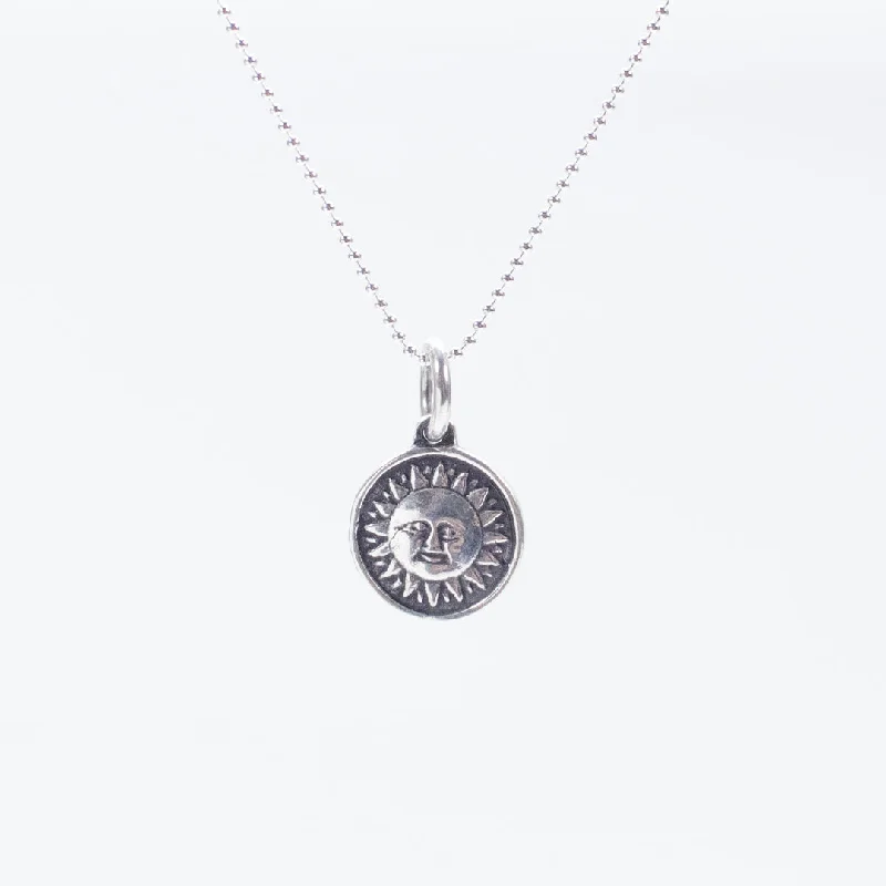 Necklaces and pendants with enamel accents for a colorful, eye-catching appearance-Silver Sun & Moon Necklace