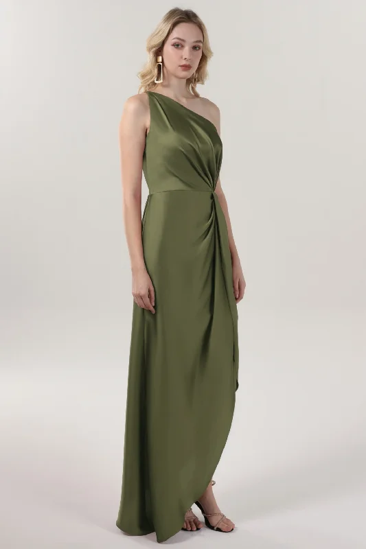 Best necklaces and pendants with minimalist pendants for a sleek, understated look-Sheath-Column Midi Luxe Satin Bridesmaid Dress CS0612BM