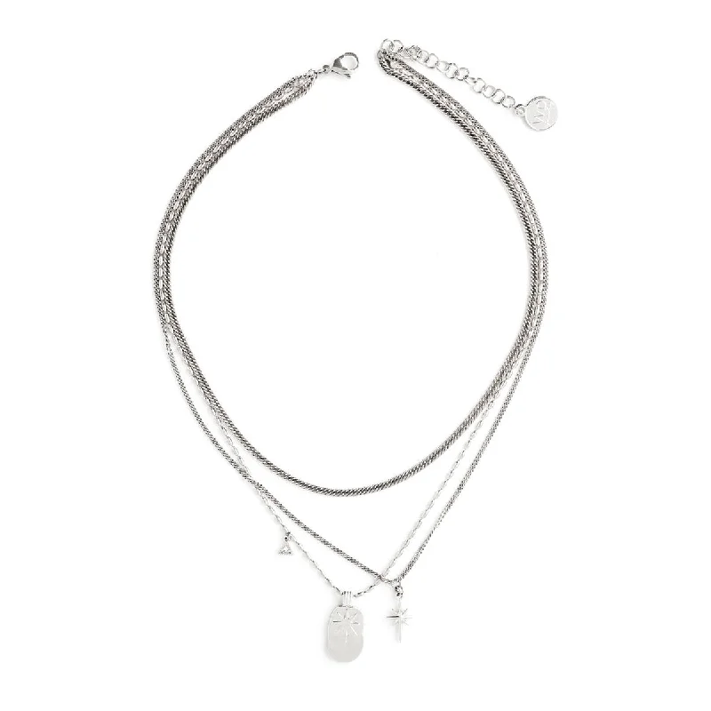 Beautiful necklaces and pendants with diamond halo settings for extra brilliance-Silver Plated Paola Necklace