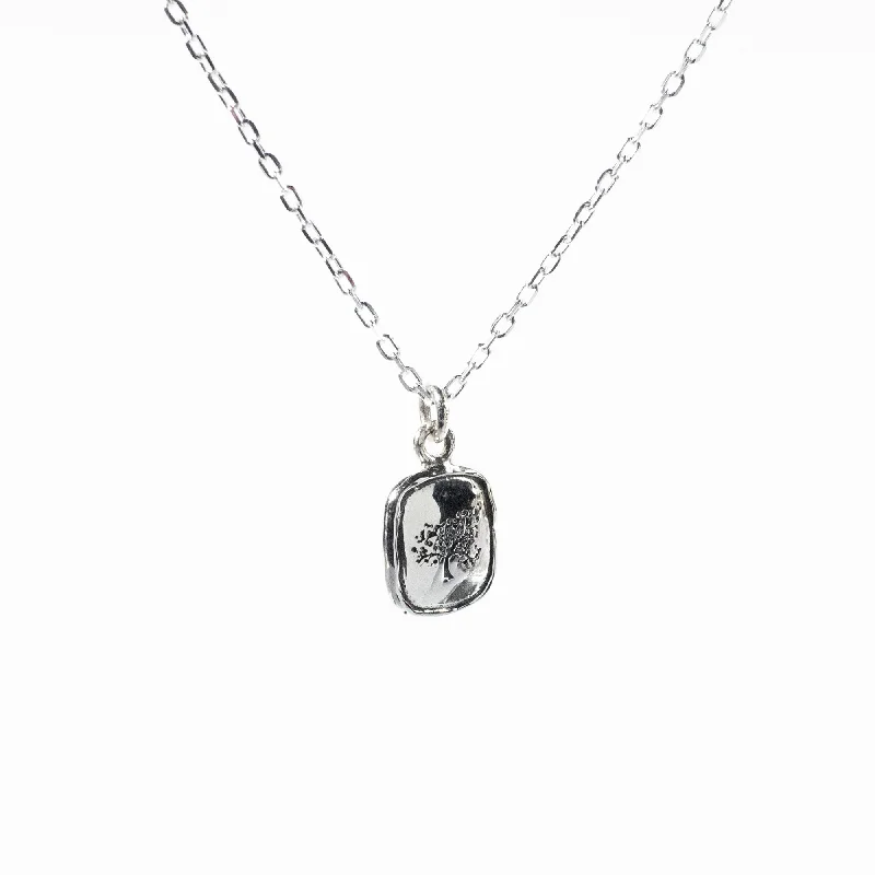 Beautiful necklaces and pendants with gemstone teardrops for an elegant effect-Small Silver Tree Necklace