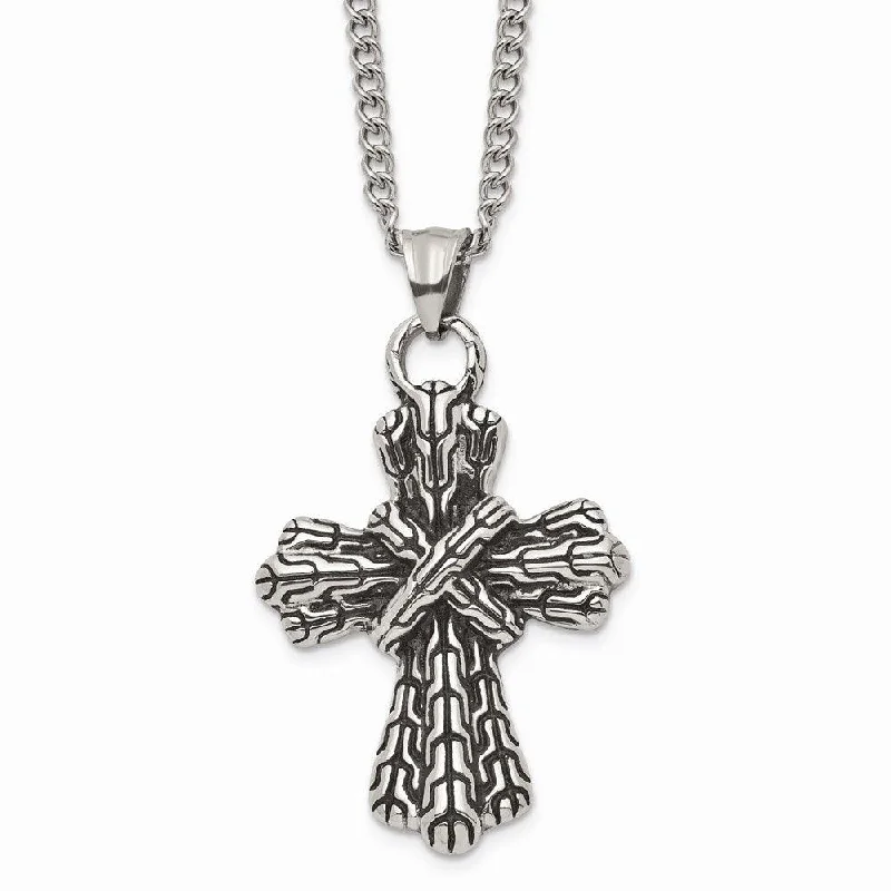 Best necklaces and pendants with intricate filigree for vintage-inspired elegance-Stainless Steel Antique Cross Necklace