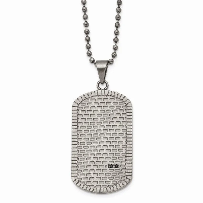 Best necklaces and pendants with rose gold for a warm and romantic appeal-Stainless Steel Antiqued Polished and Brushed CZ Necklace