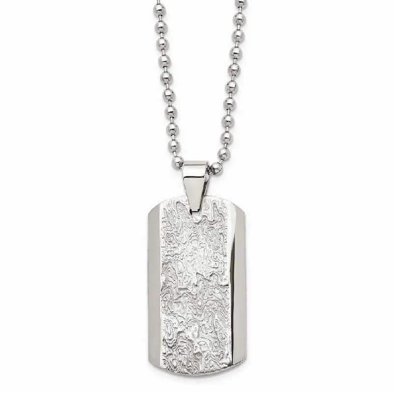 Best necklaces and pendants with statement designs for a fashionable accessory-Stainless Steel Polished and Textured Necklace