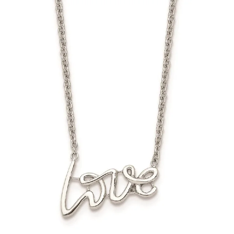 Elegant necklaces and pendants with infinity symbols for timeless designs-Stainless Steel Polished Love Necklace