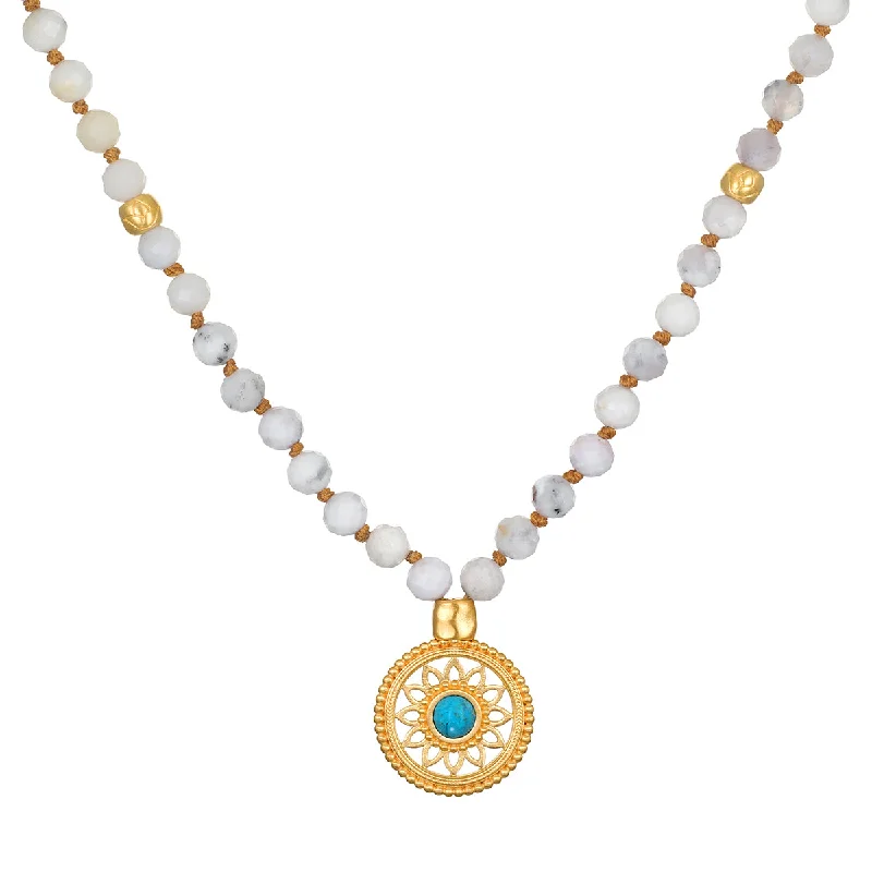 Best necklaces and pendants with intricate beadwork for a bohemian-inspired look-Step Into Self White Opal Mandala Mala