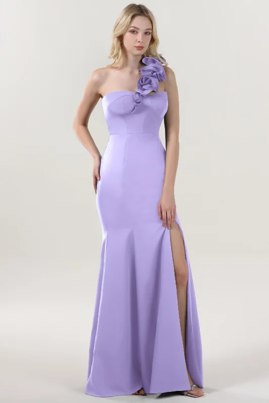 Necklaces and pendants with lock and key designs for a symbolic gesture-Trumpet-Mermaid Maxi Stretch Crepe Bridesmaid Dress CS0596BM