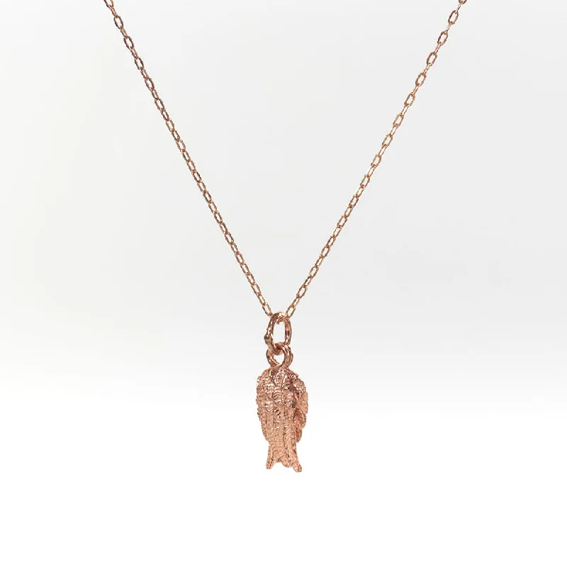 Necklaces and pendants with leaf-shaped designs for an earthy, organic feel-Rose Gold Vermeil Double Wing Necklace